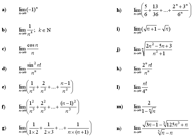 Limit of a sequence - Exercise 3